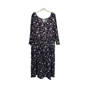 Vintage Chantel & Vicki‎ long sleeve maxi dress grunge cottage lightweight sz M